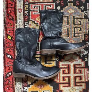 Frye Mens 87687 Carson Black Leather Pull On Cowboy Western Boots Size 8.5 D